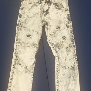 Mens Academiks Size 32/32 Wht,blue,grey stone washed jeans. Like New worn once